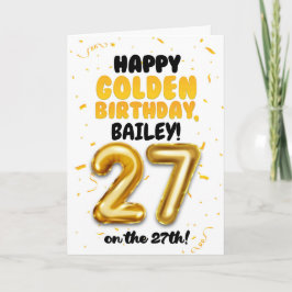 Happy Golden Birthday, 27th Birthday Card  カード
