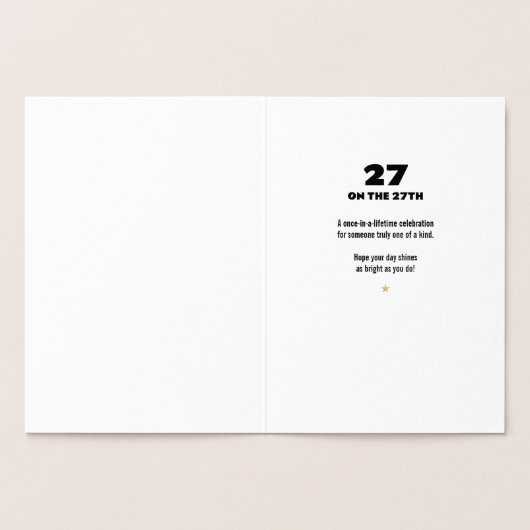 Happy Golden Birthday, 27th Birthday Gold Foil  箔カード (内部)