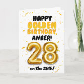 Happy Golden Birthday, 28th Birthday Card カード (正面)
