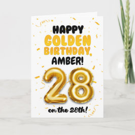 Happy Golden Birthday, 28th Birthday Card  カード