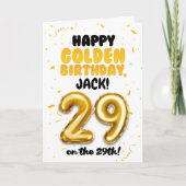 Happy Golden Birthday, 29th Birthday Card  カード (正面)
