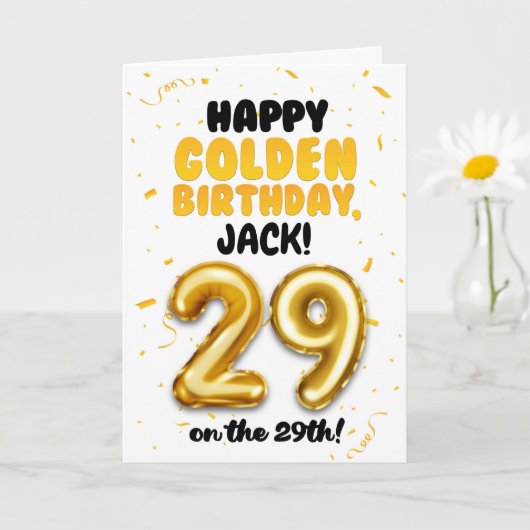 Happy Golden Birthday, 29th Birthday Card  カード (小さな植物)