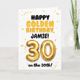 Happy Golden Birthday, 30th Birthday Card  カード