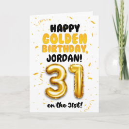 Happy Golden Birthday, 31st Birthday Card  カード