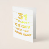 Happy Golden Birthday, 31st Birthday Gold Foil  箔カード (正面)