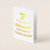 Happy Golden Birthday, 7th Birthday Gold Foil Card 箔カード (正面)