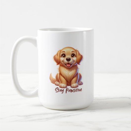 Happy Golden Puppy コーヒーマグカップ (左)