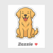 Happy Golden Retriever Dog – Cute Funny Pets シール (シート)
