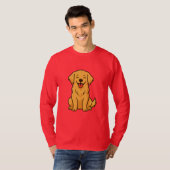 Happy Golden Retriever Dog – Cute Funny Pets Tシャツ (正面フル)