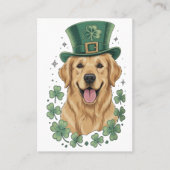 Happy Golden Retriever St. Patrick's Day  名刺 (正面)