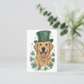 Happy Golden Retriever St. Patrick's Day  名刺 (スタンド正面)