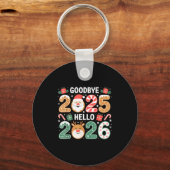 Happy Goodbye 2025 Hello 2026 Festive New Year Loo キーホルダー (正面)