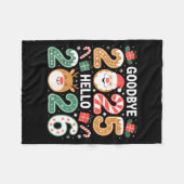 Happy Goodbye 2025 Hello 2026 Festive New Year Loo フリースブランケット (正面(横))