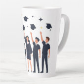 Happy Graduates Throwing Caps Celebration カフェラテマグ (右アングル)