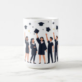 Happy Graduates Throwing Caps Celebration コーヒーマグカップ (中央)