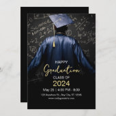 Happy Graduation招待状、Class Of 2024 招待状 (正面/裏面)