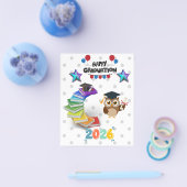 Happy Graduation 2026 - かわいいフクロウと本 チラシ (シングル)