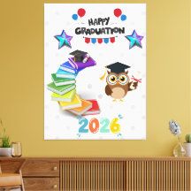 Happy Graduation 2026 - Cute Owl & Books 