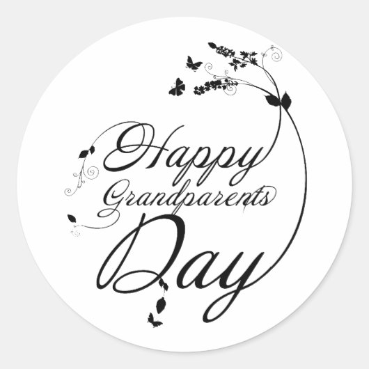 Happy grandparents day ラウンドシール (正面)