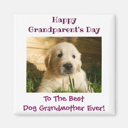 Happy Grandparent's Day 最高の Dog祖母の写真 マグネット (正面)