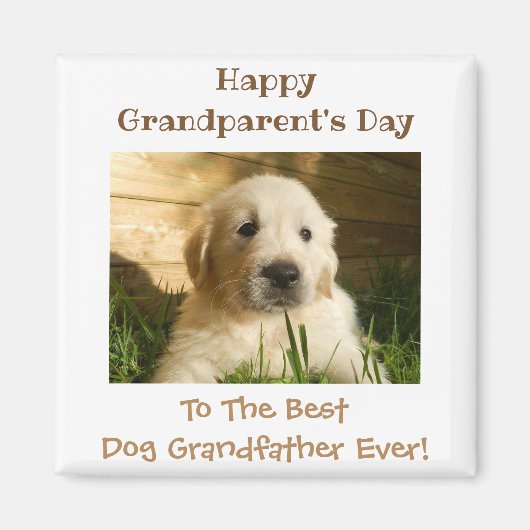 Happy Grandparent's Day 最高の Dog So祖父の写真 マグネット (正面)
