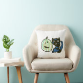 Happy Green Jack o Lantern Black Cat  クッション (椅子)