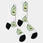 Happy Green Jack o Lantern Black Cat  ソックス (右)