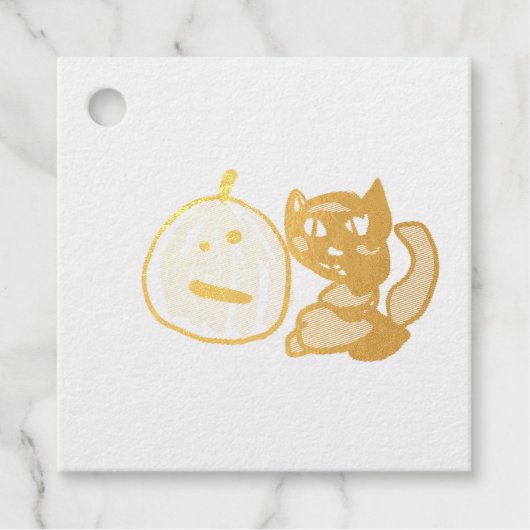 Happy Green Jack o Lantern Black Cat  フェイバータグ (正面)