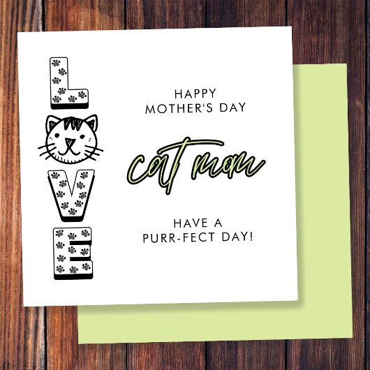 Happy Green Mother'S Day from the Cat Purfect カード