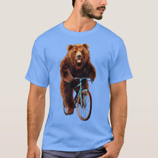 Happy Grizzly Bear Cycling, Mountain Bike Bicycle  Tシャツ