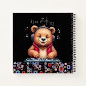 Happy Grizzly Bear, Smiling DJ, Music Jungle ノートブック (裏面)