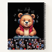 Happy Grizzly Bear, Smiling DJ, Music Jungle ノートブック (裏面)