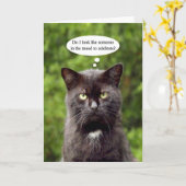 Happy Grouch Day黒迷惑な猫グリーティングカード カード (黄色い花)