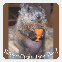 Happy Groundhog Dayスタンプ スクエアシール
