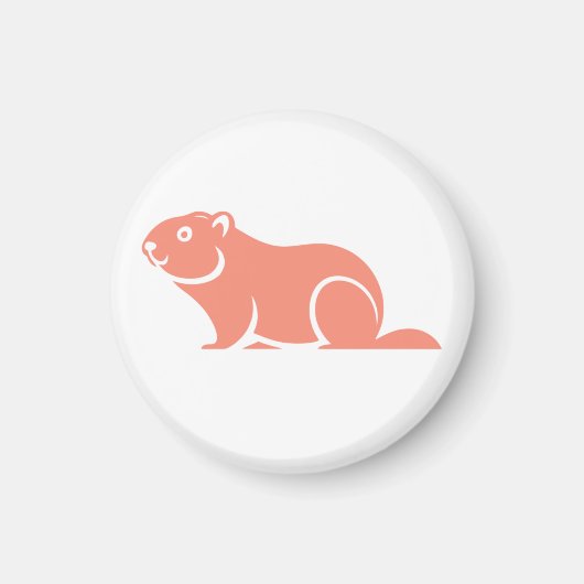 Happy Groundhog Day マグネット (正面)