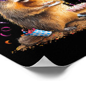 Happy Groundhog Day 12 Feb Ground Hog With Birthda ポスター (角)