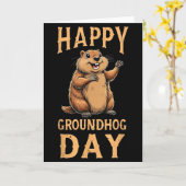 Happy Groundhog Day _1  カード (黄色い花)