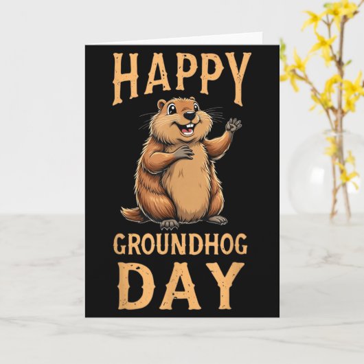 Happy Groundhog Day _1 カード (黄色い花)