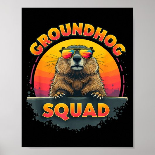 Happy Groundhog Day 2025 - Fun Groundhog Squad App ポスター (正面)