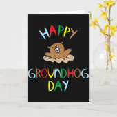 Happy Groundhog Day 2026  カード (黄色い花)