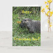 Happy Groundhog Day, custom greeting cards カード (黄色い花)
