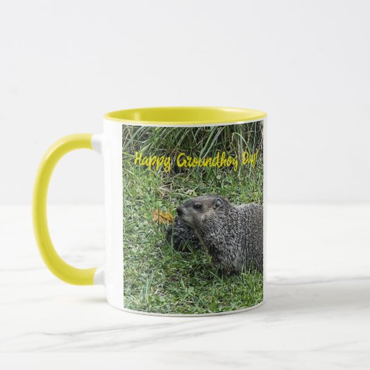 Happy Groundhog Day, custom mugs. マグカップ (左)
