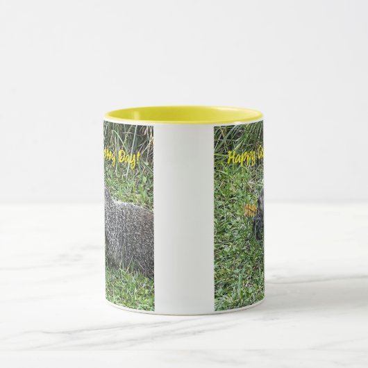 Happy Groundhog Day, custom mugs. マグカップ (中央)
