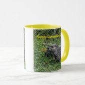 Happy Groundhog Day, custom mugs. マグカップ (正面右)