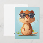 Happy Groundhog Day Cute Colorful Woodchuck  シーズンカード (正面/裏面)