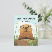 Happy Groundhog Day Cute Colorful Woodchuck  シーズンカード (スタンド正面)