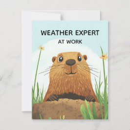 Happy Groundhog Day Cute Colorful Woodchuck  シーズンカード