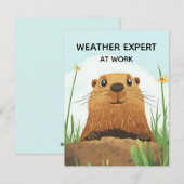 Happy Groundhog Day Cute Colorful Woodchuck  シーズンカード (正面/裏面)