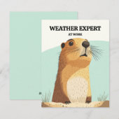 Happy Groundhog Day Cute Colorful Woodchuck  シーズンカード (正面/裏面)