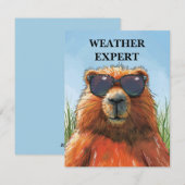 Happy Groundhog Day Cute Colorful Woodchuck  シーズンカード (正面/裏面)